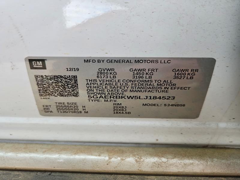 Aukcja sprzedaży 2020 Buick Enclave, vin: 5GAERBKW5LJ184523, numer aukcji: 79763655