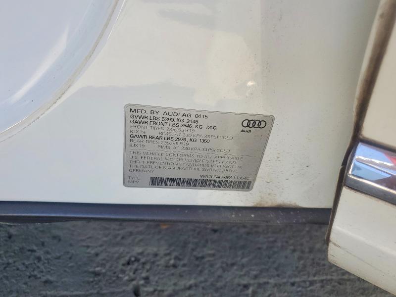 Продаж на аукціоні авто 2015 Audi Q5, vin: WA1LFAFP0FA133540, номер лоту: 45534916