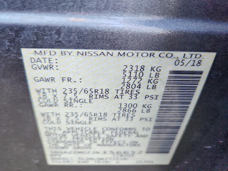 Продажа на аукционе авто 2018 Nissan Murano, vin: 5N1AZ2MG2JN156652, номер лота: 46903856