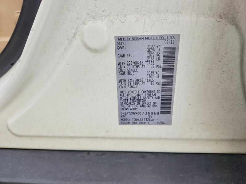 Продажа на аукционе авто 2016 Nissan Rogue, vin: 5N1AT2MVXGC738969, номер лота: 79920185