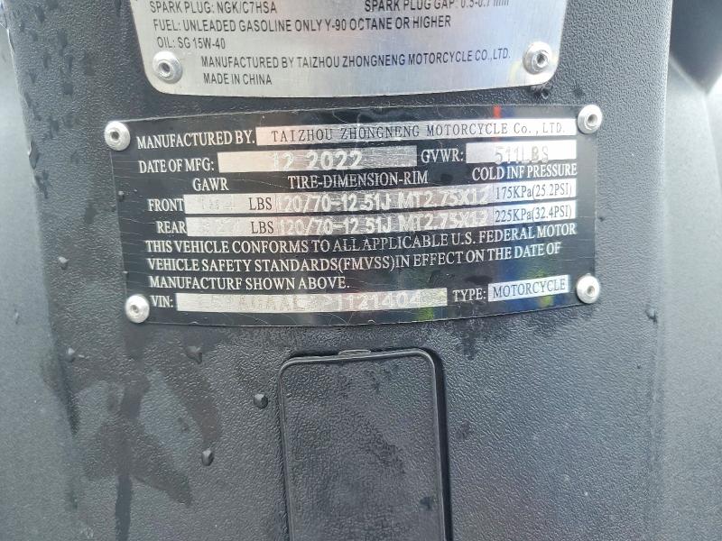 2023 Znen R8 Blaze Valkyrie მანქანა იყიდება აუქციონზე, vin: L5YACAAL3P1121404, აუქციონის ნომერი: 46943826