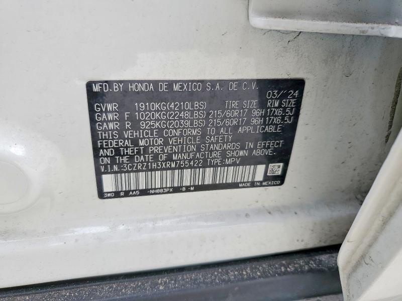 48398156 :رقم المزاد ، 3CZRZ1H3XRM755422 vin ، 2024 Honda Hr-v مزاد بيع