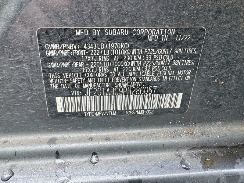 Продажа на аукционе авто 2023 Subaru Crosstrek, vin: JF2GTABC9PH286057, номер лота: 46784186