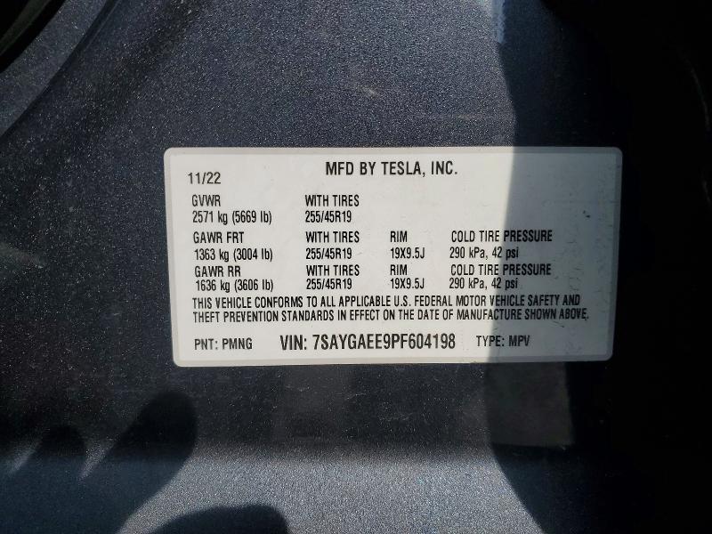 Aukcja sprzedaży 2023 Tesla Model Y, vin: 7SAYGAEE9PF604198, numer aukcji: 47919726