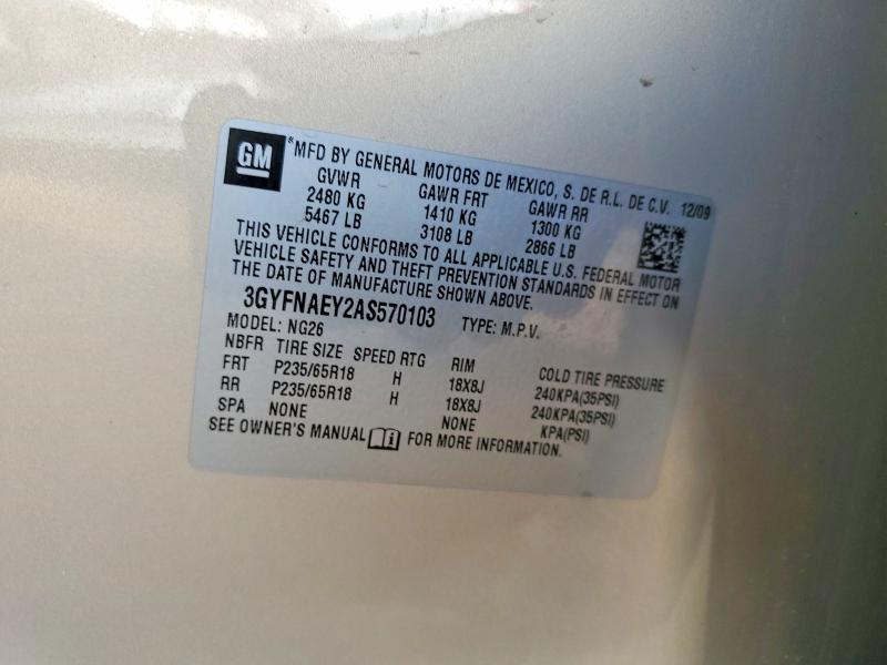 Продаж на аукціоні авто 2010 Cadillac Srx, vin: 3GYFNAEY2AS570103, номер лоту: 47203506