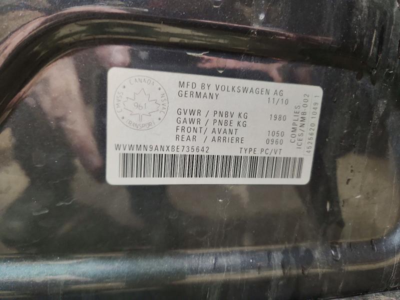 47291946 :رقم المزاد ، WVWMN9ANXBE735642 vin ، 2011 Volkswagen Cc مزاد بيع