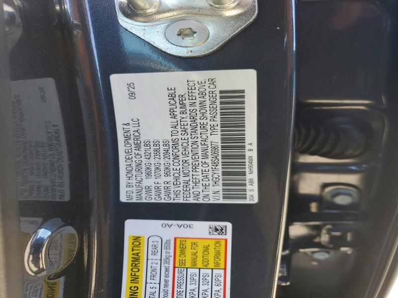 Aukcja sprzedaży 2025 Honda Accord, vin: 1HGCY1F48SA069877, numer aukcji: 45590516