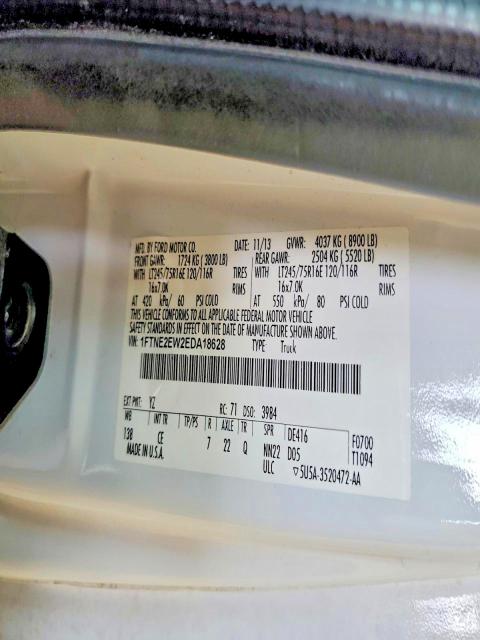 75983075 :رقم المزاد ، 1FTNE2EW2EDA18628 vin ، 2014 Ford Econoline مزاد بيع