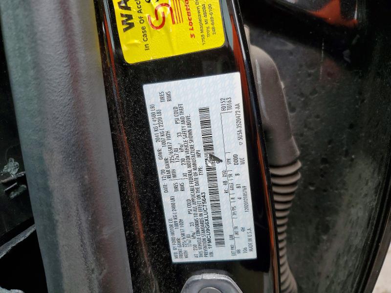 45672956 :رقم المزاد ، 1FMCU9G6XLUC75643 vin ، 2020 Ford Escape مزاد بيع