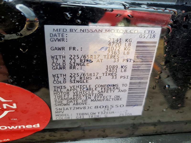 Продажа на аукционе авто 2018 Nissan Rogue, vin: 5N1AT2MV8JC806550, номер лота: 47301916