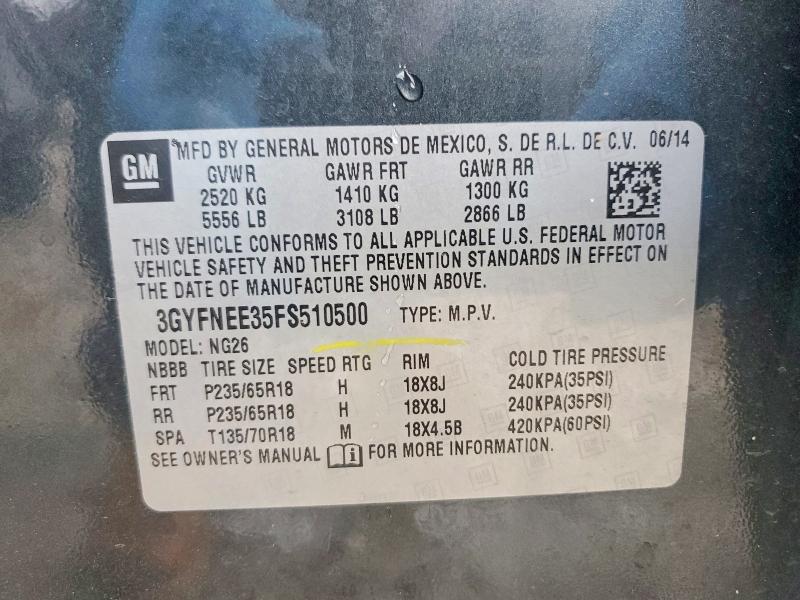 Продажа на аукционе авто 2015 Cadillac Srx, vin: 3GYFNEE35FS510500, номер лота: 46167276