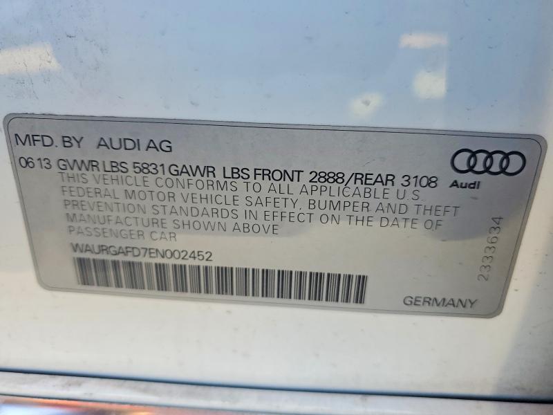 Aukcja sprzedaży 2014 Audi A8, vin: WAURGAFD7EN002452, numer aukcji: 78633635