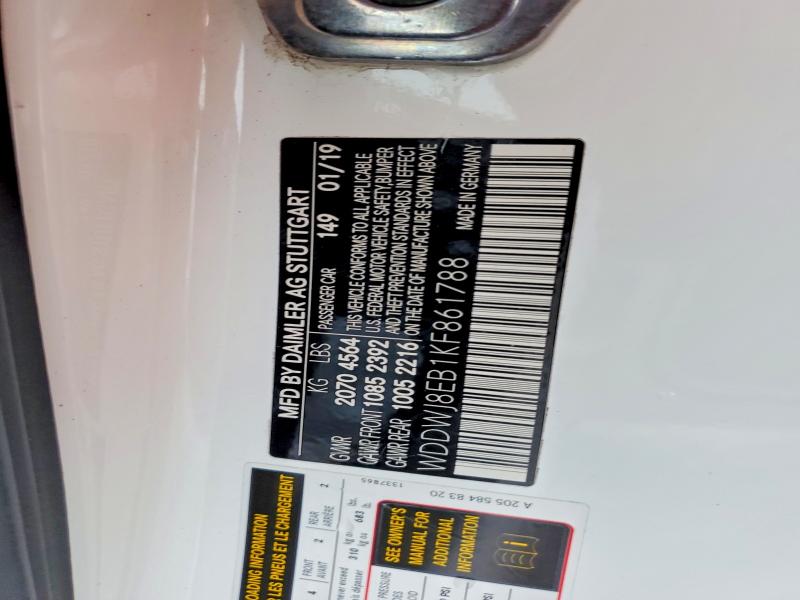 Продажа на аукционе авто 2019 Mercedes-benz C, vin: WDDWJ8EB1KF861788, номер лота: 46277836