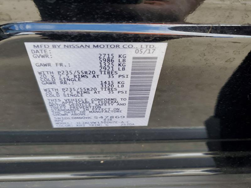 Aukcja sprzedaży 2017 Infiniti Qx60, vin: 5N1DL0MN0HC547869, numer aukcji: 46424146