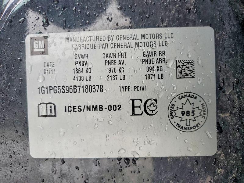 Aukcja sprzedaży 2011 Chevrolet Cruze, vin: 1G1PG5S96B7180378, numer aukcji: 47478486