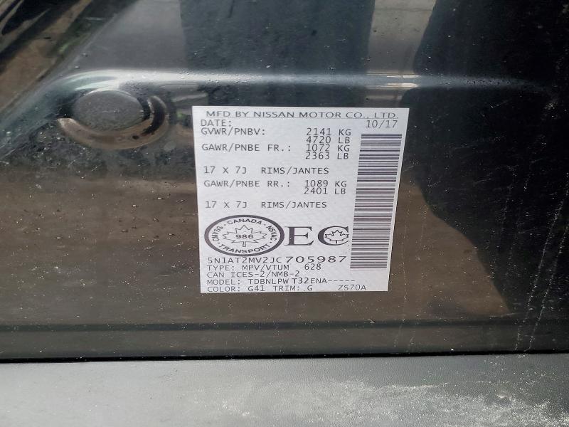 Aukcja sprzedaży 2018 Nissan Rogue, vin: 5N1AT2MV2JC705987, numer aukcji: 41874996