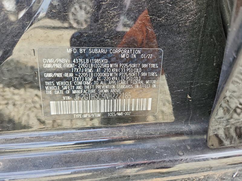 79778925 :رقم المزاد ، JF2GTHSC9NH222185 vin ، 2022 Subaru Crosstrek مزاد بيع