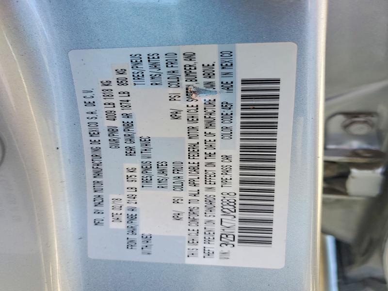 41845116 :رقم المزاد ، 3MZBN1K77JM208818 vin ، 2018 Mazda 3 مزاد بيع