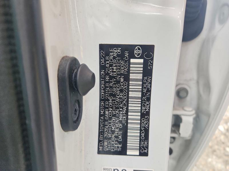 Aukcja sprzedaży 2022 Toyota Corolla, vin: JTDEPMAE2N3022302, numer aukcji: 46807466