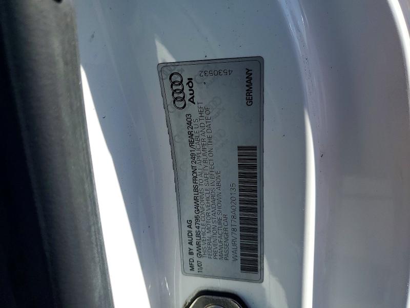 Продаж на аукціоні авто 2008 Audi S5, vin: WAURV78T78A020135, номер лоту: 46125416