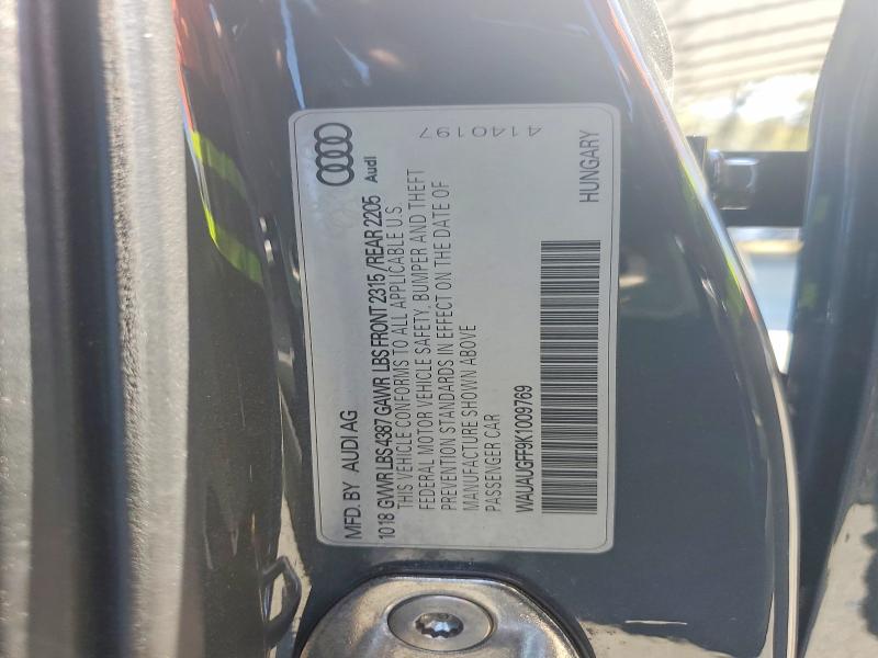 47053016 :رقم المزاد ، WAUAUGFF9K1009769 vin ، 2019 Audi A3 مزاد بيع
