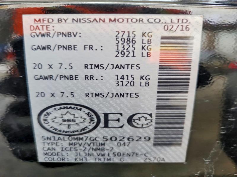 2016 Infiniti Qx60 მანქანა იყიდება აუქციონზე, vin: 5N1AL0MM7GC502629, აუქციონის ნომერი: 79753615