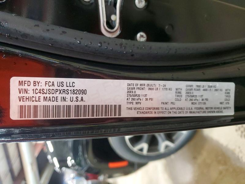 Продаж на аукціоні авто 2024 Jeep Wagoneer, vin: 1C4SJSDPXRS182090, номер лоту: 45746356