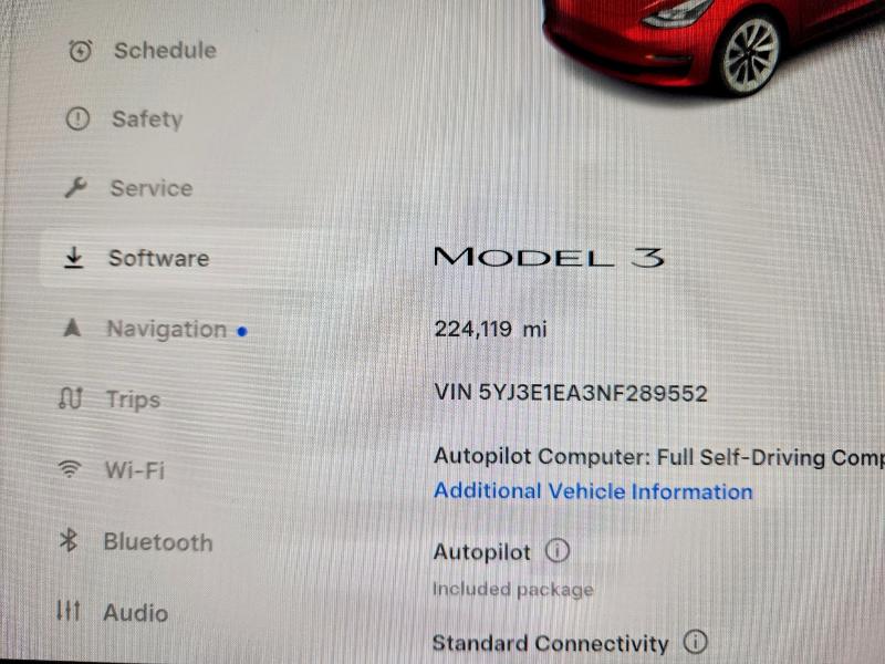 46535146 :رقم المزاد ، 5YJ3E1EA3NF289552 vin ، 2022 Tesla Model 3 مزاد بيع