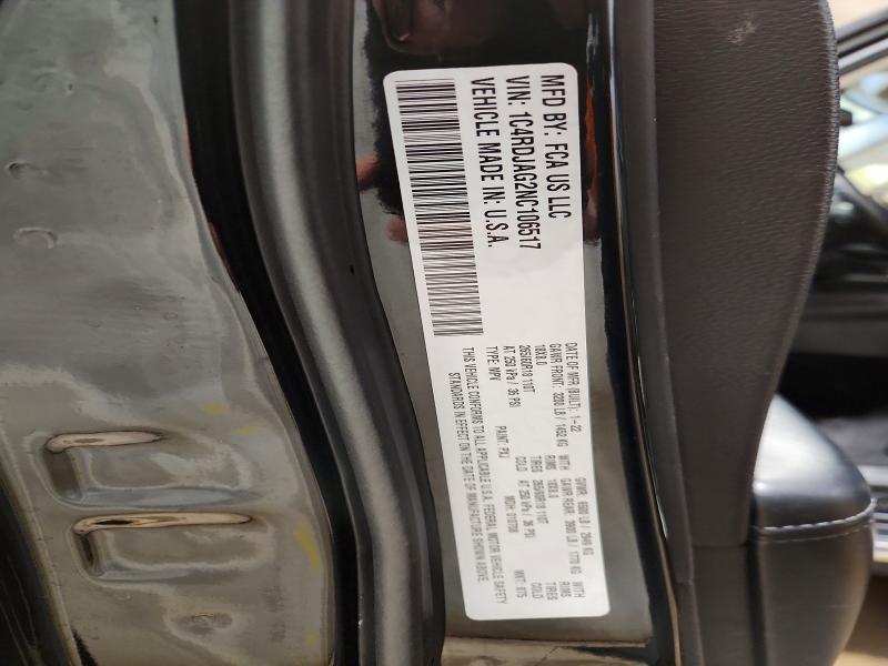 47079576 :رقم المزاد ، 1C4RDJAG2NC106517 vin ، 2022 Dodge Durango مزاد بيع