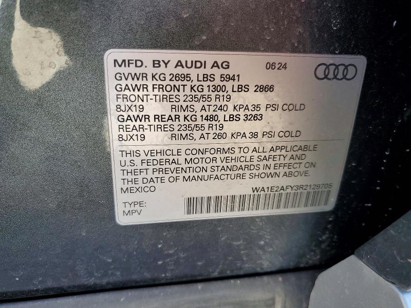 46429566 :رقم المزاد ، WA1E2AFY3R2129705 vin ، 2024 Audi Q5 E مزاد بيع
