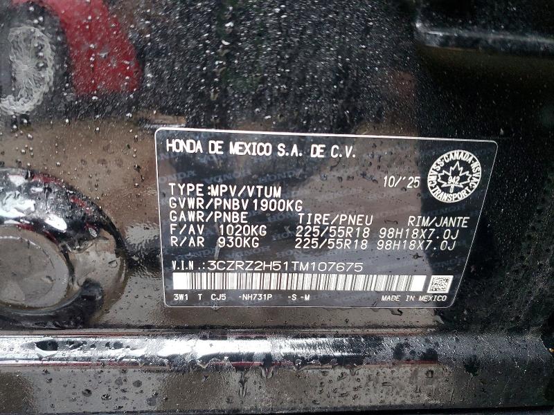 Aukcja sprzedaży 2026 Honda Hr-v, vin: 3CZRZ2H51TM107675, numer aukcji: 79012145