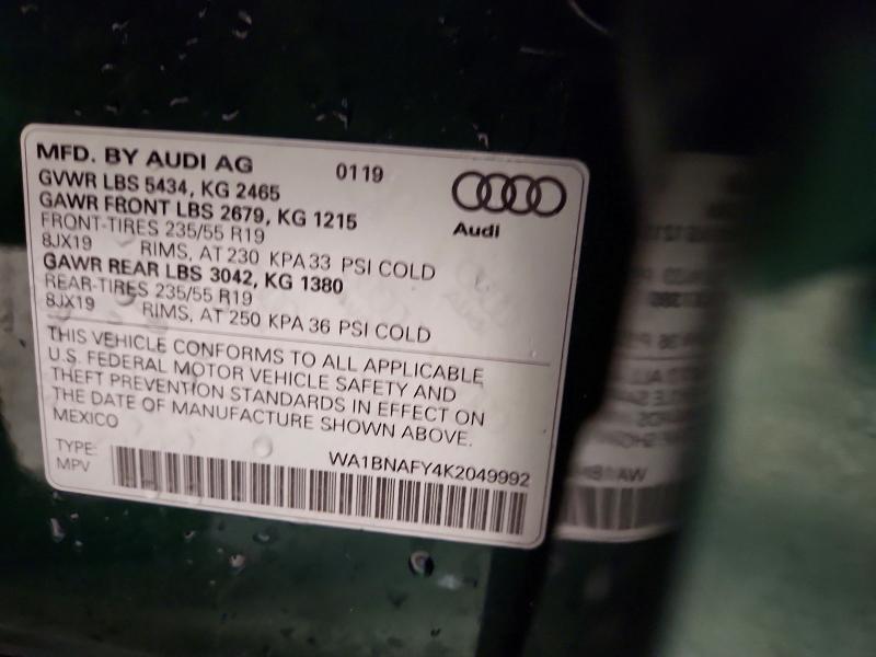 Продаж на аукціоні авто 2019 Audi Q5, vin: WA1BNAFY4K2049992, номер лоту: 79970315