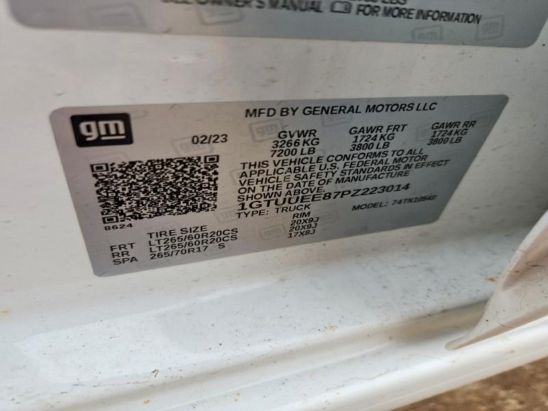 2023 Gmc Sierra მანქანა იყიდება აუქციონზე, vin: 1GTUUEE87PZ223014, აუქციონის ნომერი: 47186506
