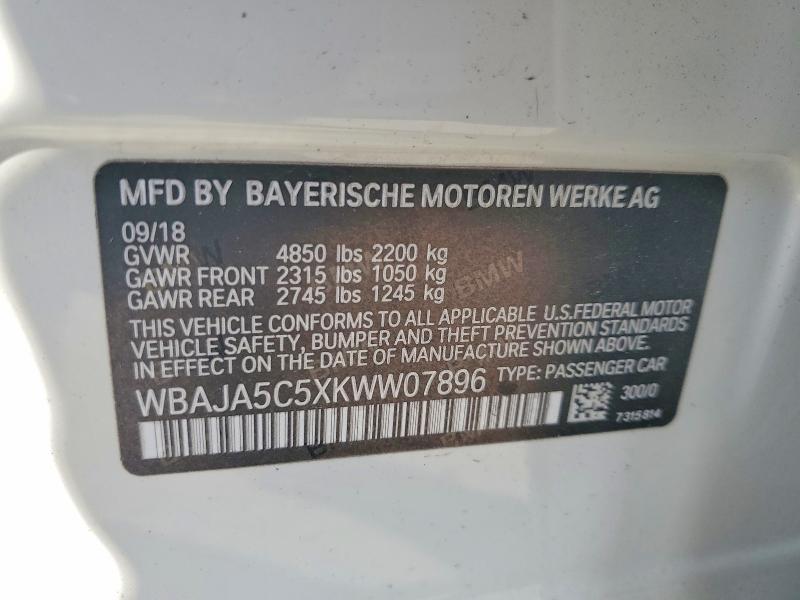 Продажа на аукционе авто 2019 Bmw 530, vin: WBAJA5C5XKWW07896, номер лота: 47557836