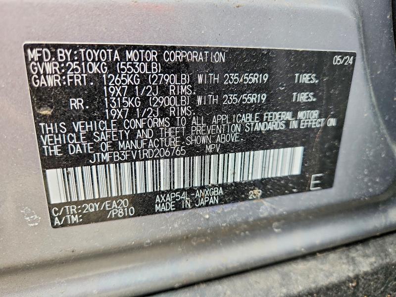 41715626 :رقم المزاد ، JTMFB3FV1RD206765 vin ، 2024 Toyota Rav4 Prime مزاد بيع