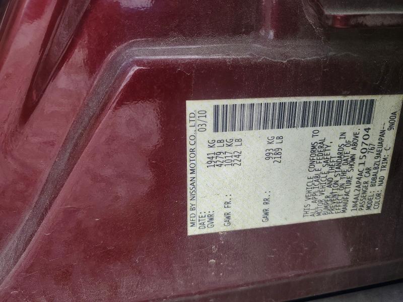 Продажа на аукционе авто 2010 Nissan Altima, vin: 1N4AL2AP4AC150704, номер лота: 47968446