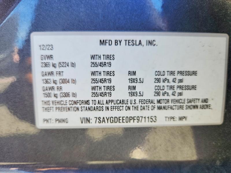 Продажа на аукционе авто 2023 Tesla Model Y, vin: 7SAYGDEE0PF971153, номер лота: 46084036