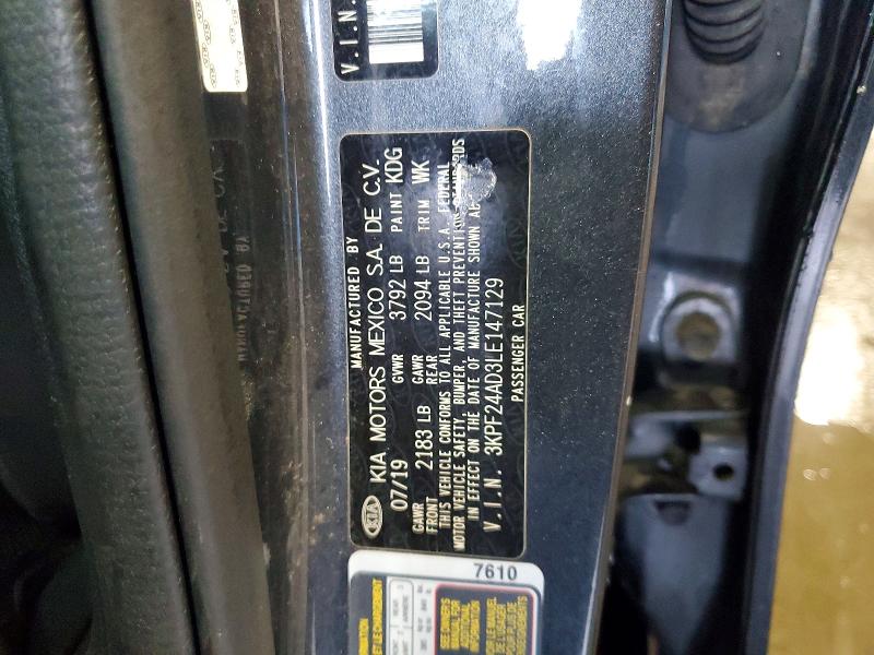 Aukcja sprzedaży 2020 Kia Forte, vin: 3KPF24AD3LE147129, numer aukcji: 45522246
