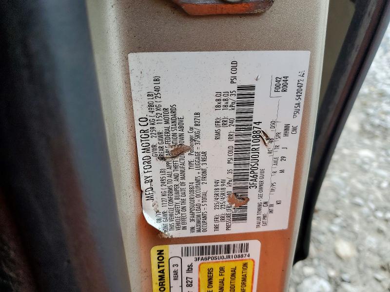 Продаж на аукціоні авто 2018 Ford Fusion, vin: 3FA6P0SU0JR108874, номер лоту: 41623986