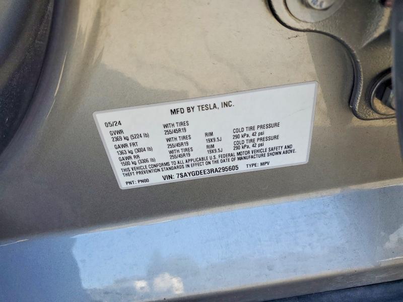 Aukcja sprzedaży 2024 Tesla Model Y, vin: 7SAYGDEE3RA295605, numer aukcji: 79791695
