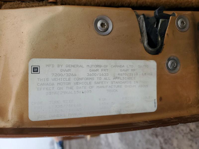 Aukcja sprzedaży 1990 Gmc Sierra, vin: 2GTFC29K6L1561605, numer aukcji: 76359375