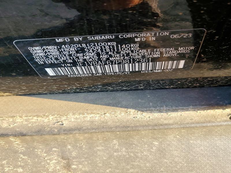 Aukcja sprzedaży 2023 Subaru Wrx, vin: JF1VBAF67P9812361, numer aukcji: 47285026