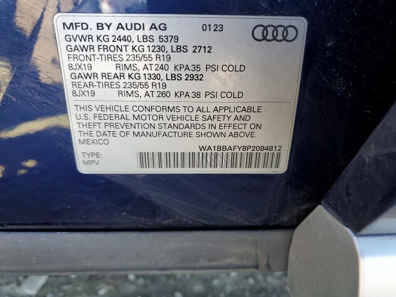 Aukcja sprzedaży 2023 Audi Q5, vin: WA1BBAFY8P2084812, numer aukcji: 45476436