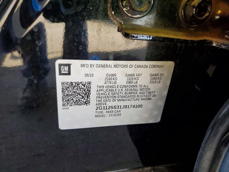 2018 Chevrolet Impala მანქანა იყიდება აუქციონზე, vin: 2G1125S31J9174100, აუქციონის ნომერი: 46956566