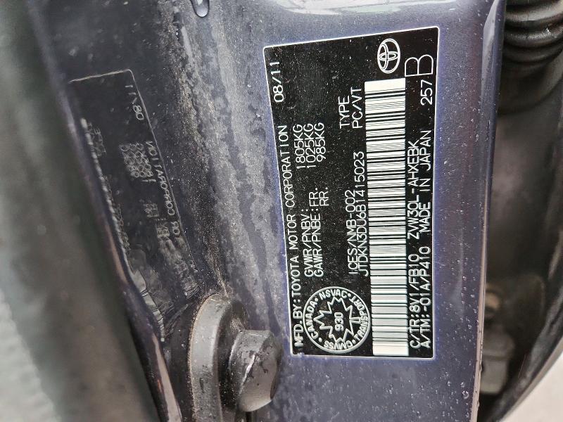 46637246 :رقم المزاد ، JTDKN3DU6B1415023 vin ، 2011 Toyota Prius مزاد بيع