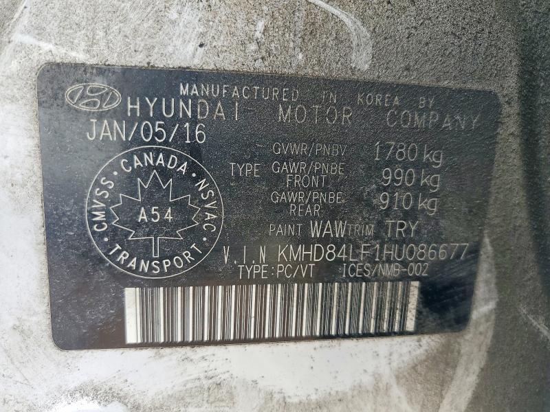Продаж на аукціоні авто 2017 Hyundai Elantra, vin: KMHD84LF1HU086677, номер лоту: 46637146
