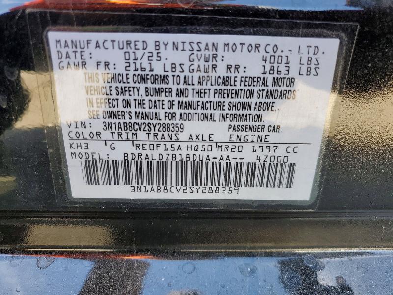 Продаж на аукціоні авто 2025 Nissan Sentra, vin: 3N1AB8CV2SY288359, номер лоту: 45804316