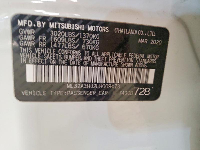 Продаж на аукціоні авто 2020 Mitsubishi Mirage, vin: ML32A3HJ2LH009473, номер лоту: 79489215