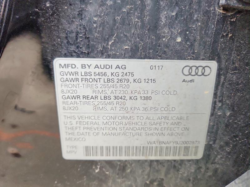 Aukcja sprzedaży 2018 Audi Q5, vin: WA1BNAFY9J2002973, numer aukcji: 45810726