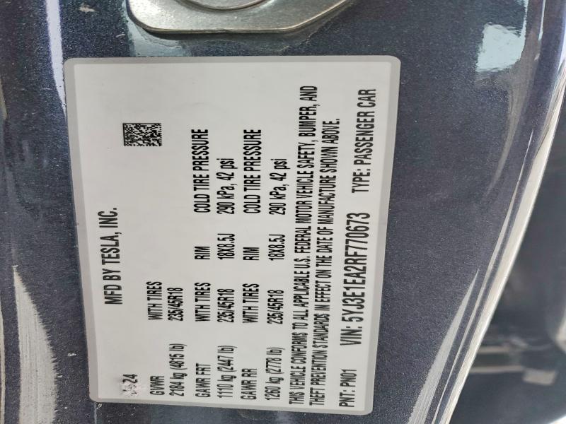 Продаж на аукціоні авто 2024 Tesla Model 3, vin: 5YJ3E1EA2RF770673, номер лоту: 46360646